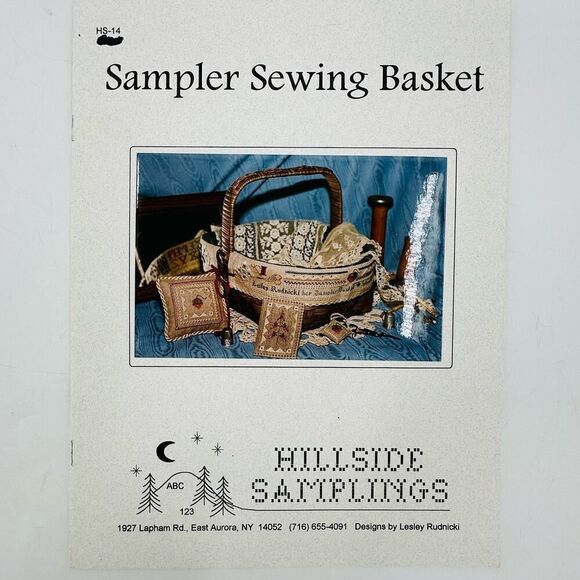 Hillside Samplings Counted Cross Stitch Pattern Sampler Sewing Basket 1995 - Picture 1 of 8